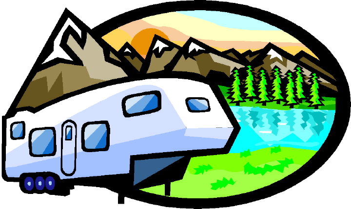 Fifth Wheel Mountain Camping cartoon