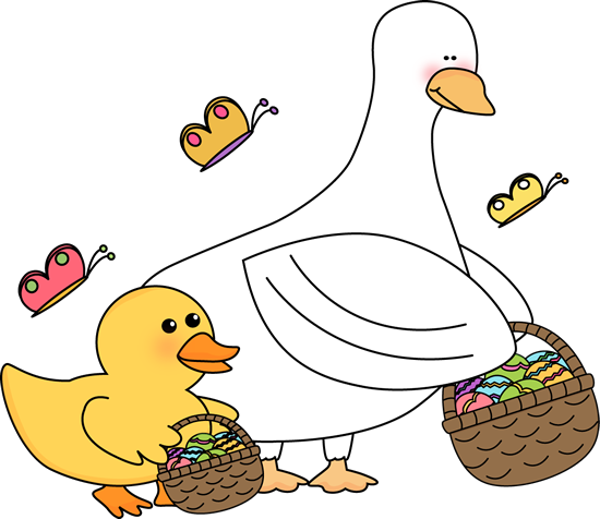 Easter Ducks with Easter Baskets Clip Art - Easter Ducks with ...