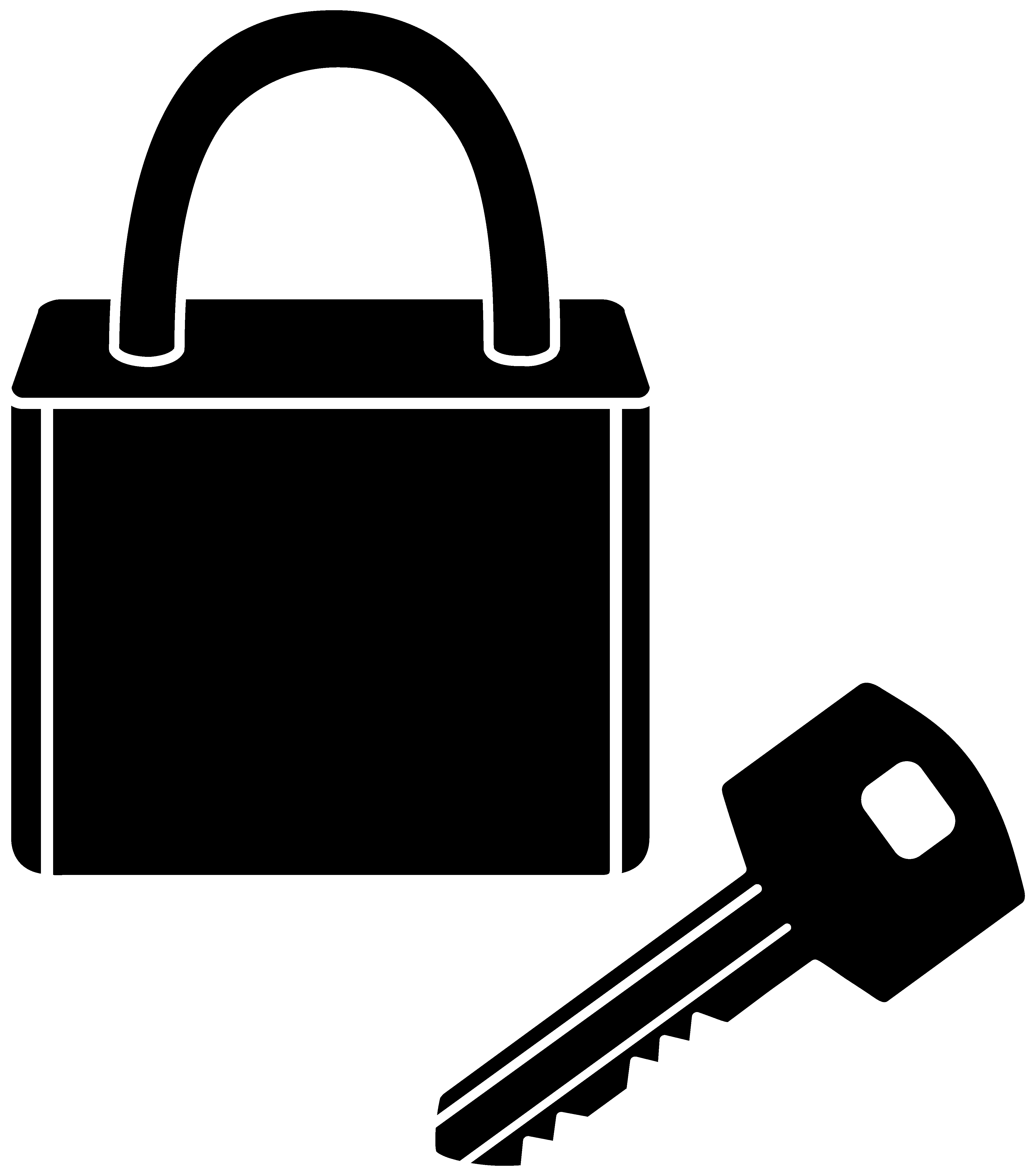 Lock and Key Silhouette - Free Clip Art