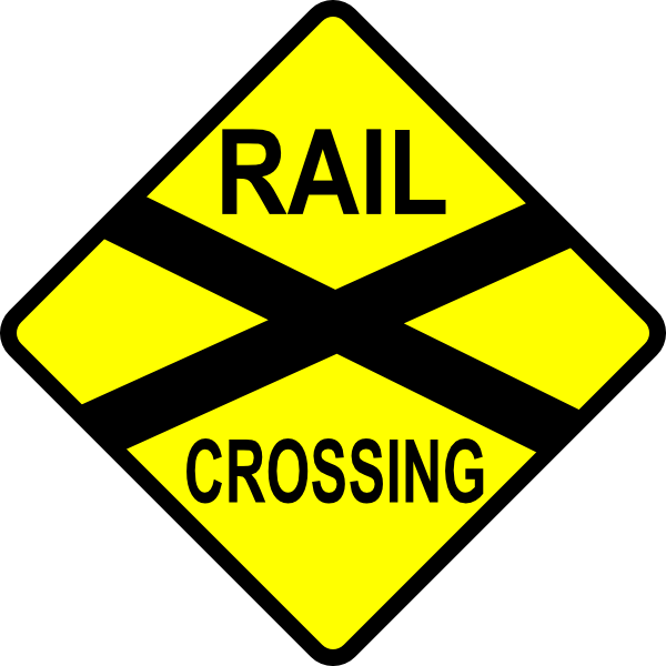 Caution Railroad Crossing clip art Free Vector / 4Vector