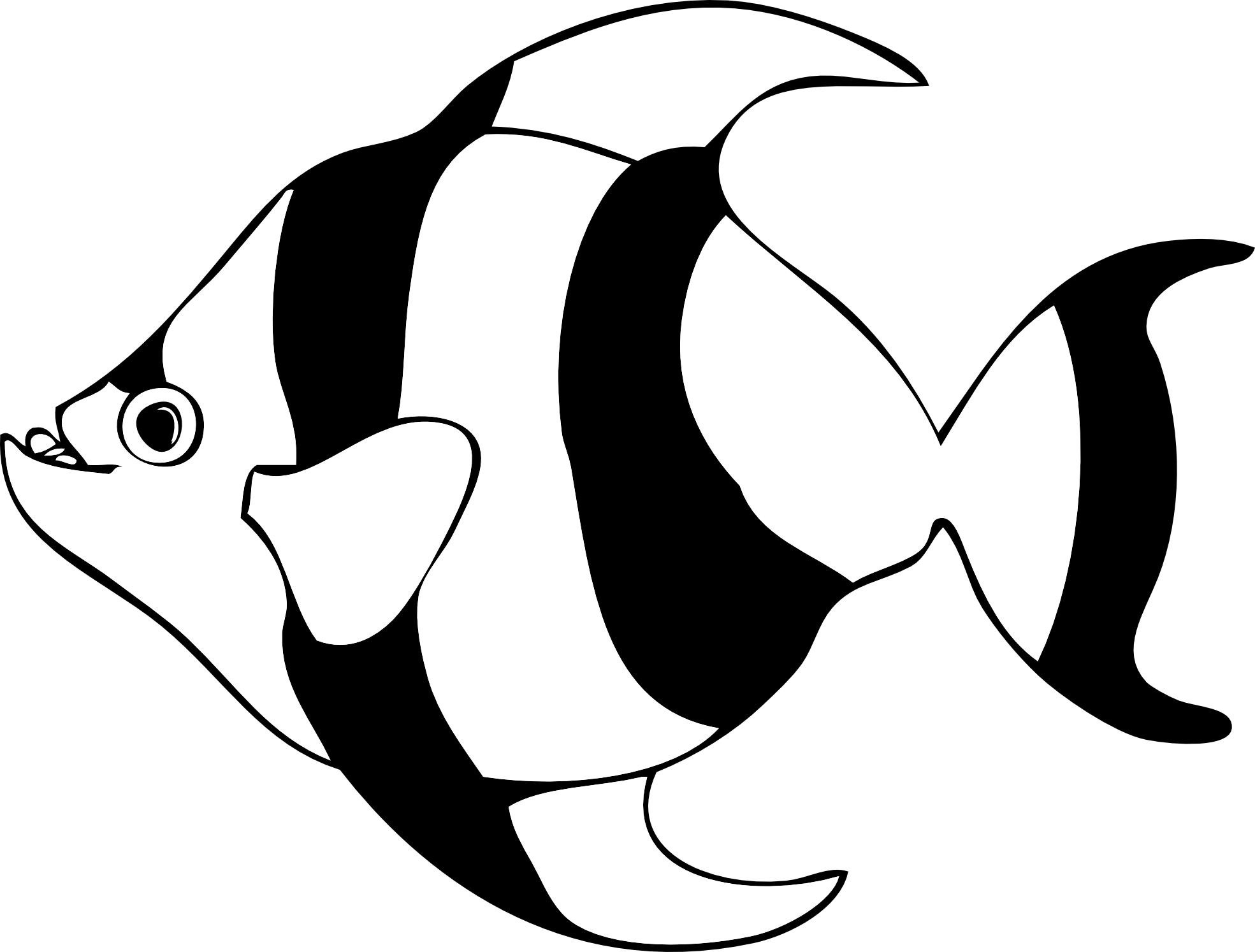 free black and white clipart of fish - photo #8