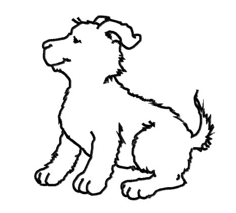 King Graphics Embroidery Design: Dog Outline 4.40 inches H x 4.30 ...