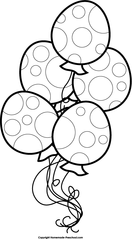 Happy Birthday Balloon Clipart Black And White | Clipart Panda ...
