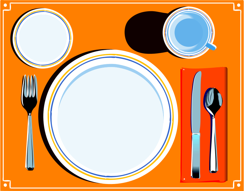 Dining Area | Dinner Table Setting Clipart | Room in Home