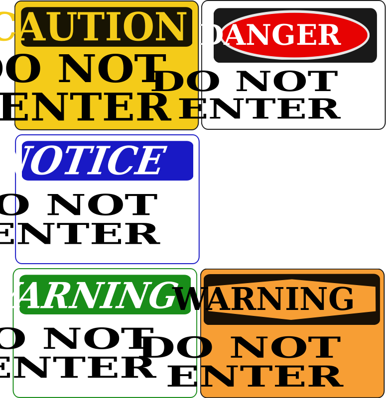 Clipart - Do Not Enter signs