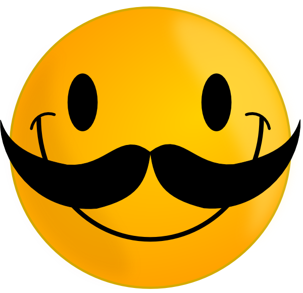 Smile With Mustache clip art - vector clip art online, royalty ...