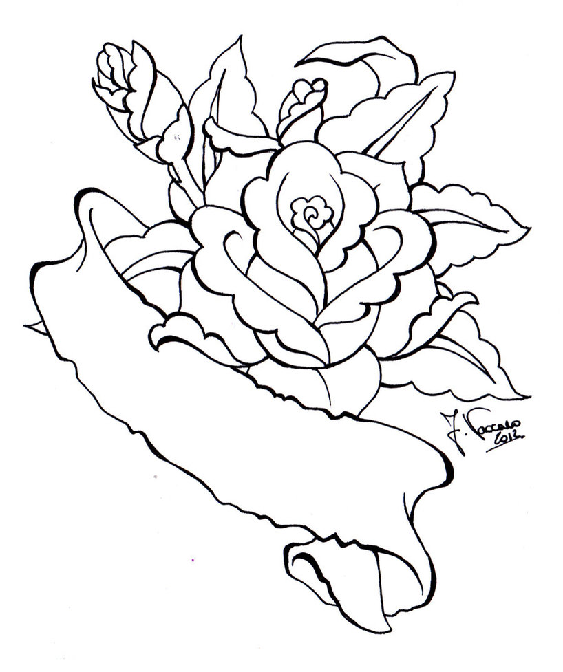 Rose Scroll Lineart by kauniitaunia on deviantART