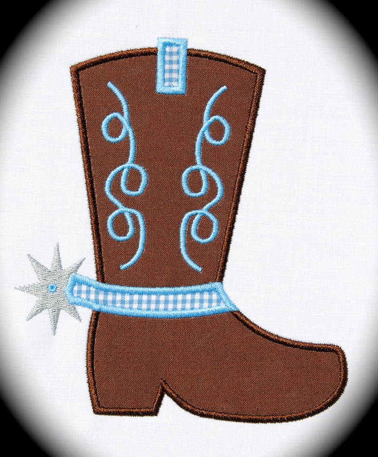 Cowboy Boot Spur Applique Machine Embroidery Design INSTANT DOWNLOAD