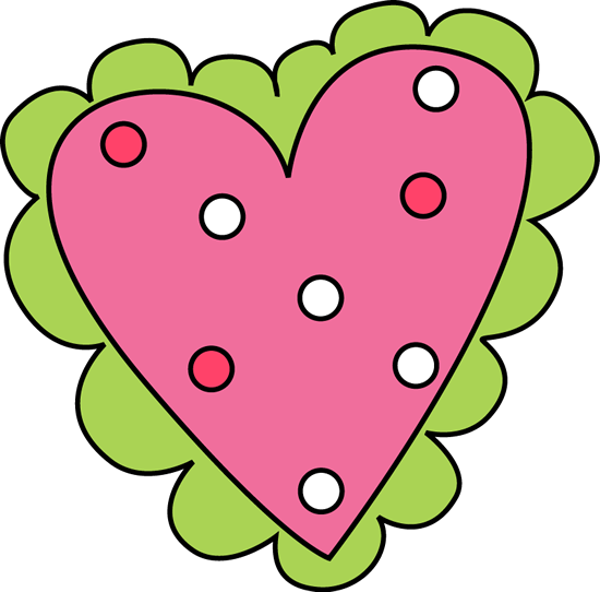 Pink and Green Valentine's Day Heart Clip Art - Pink and Green ...