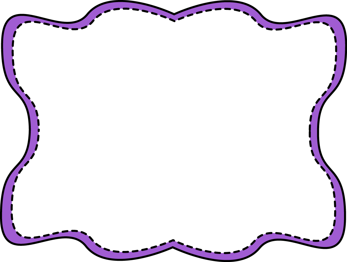 Purple Wavy Stitched Frame - Free Clip Art Frames