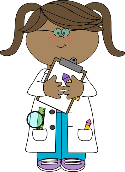 Girl Scientist with Clipboard Clip Art - Girl Scientist with ...