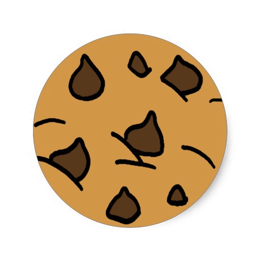 Cartoon Clipart HUGE Chocolate Chip Cookie Dessert Round Sticker ...