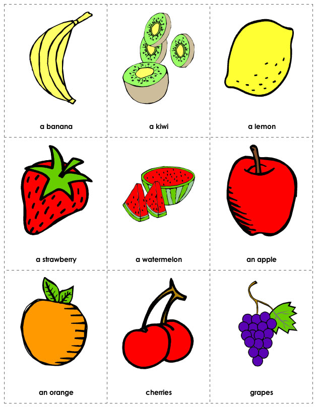 CARDS FOR KIDS: FRUIT CHIPS FOR PRESCHOOL AND PRIMARY CHILDREN