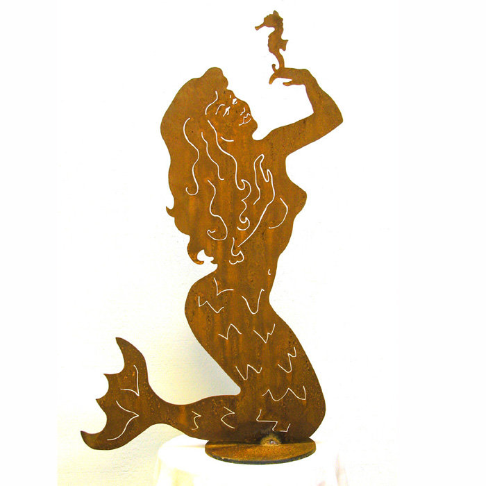 Mermaid Metal Garden Art Sculpture at Brookstone—Buy Now!