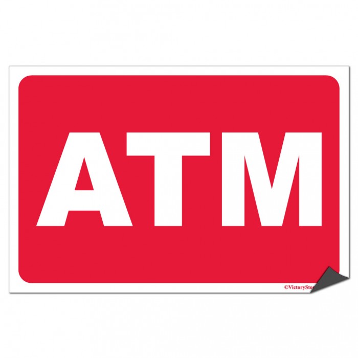 ATM Vertical Sign or Sticker - #