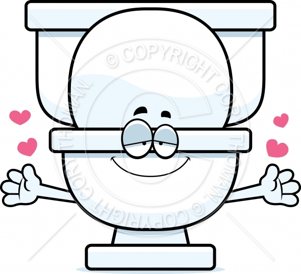 Cartoon Toilet Hug Vector and Royalty Free License - Cory Thoman ...