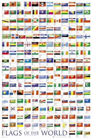 Flags of the World, World Flags Poster: 91.5cm x 61cm - Buy Online