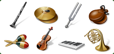 Musical Instruments Icons with Custom Icon Design Service