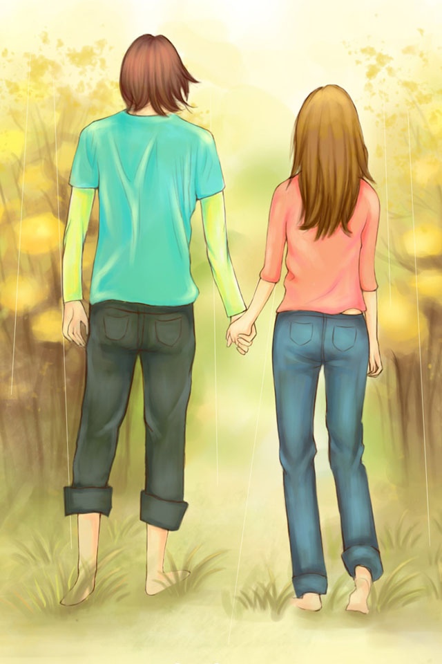 Cute Cartoon Couples Holding Hands - Cliparts.co