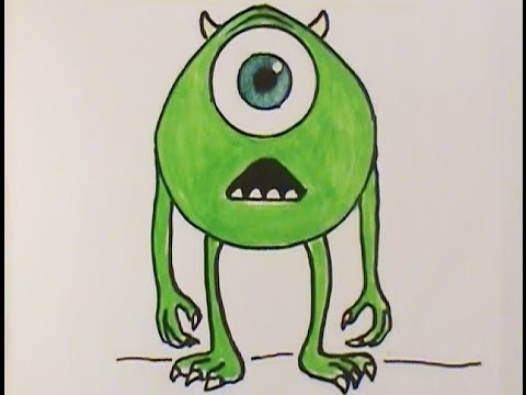 Draw Mike from Monsters Inc. Way Cool Easy Lesson - YouTube