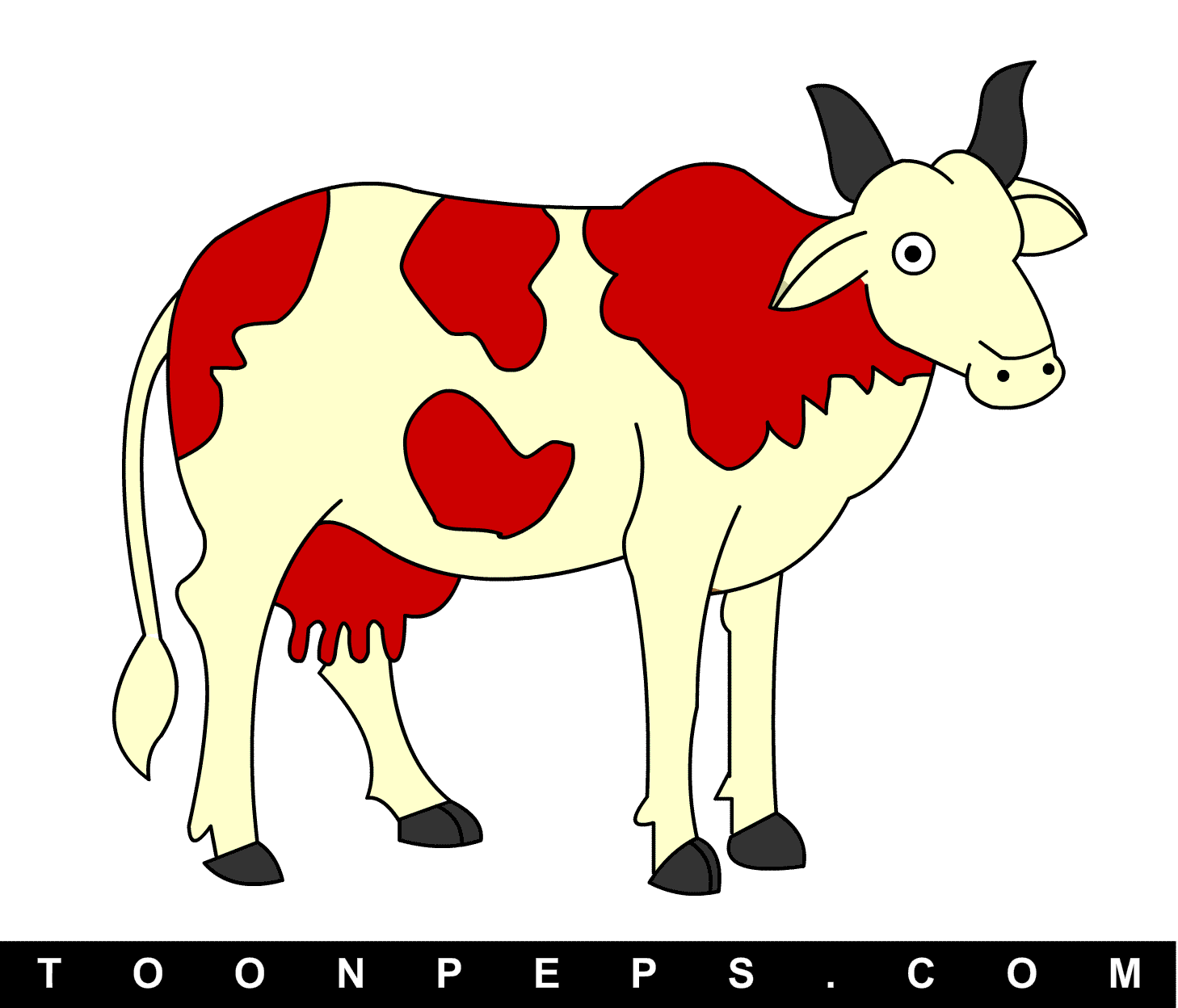 Toonpeps : How to draw Cow for kids, step by step, Cow Drawing for ...