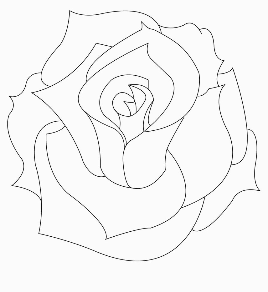 Easy Drawing Rose Outline - madathos