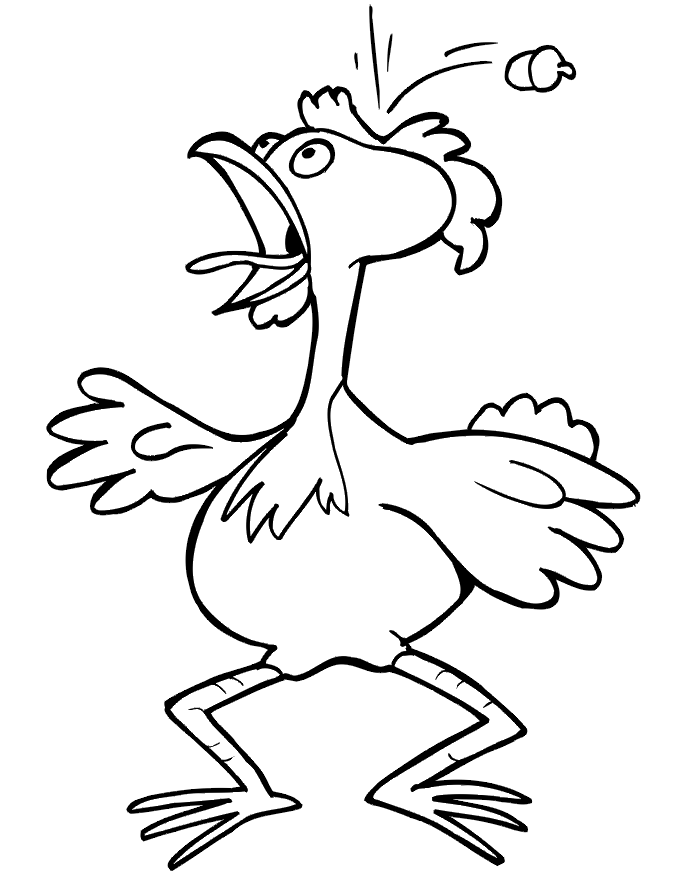 Chicken Animal Coloring Pages, Chicken Little thinks the sky is ...