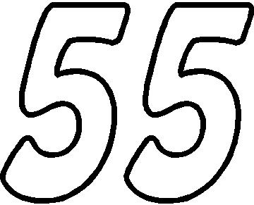 NASCAR Decals :: 55 Race Number Homeward Bound Font Decal / Sticker -