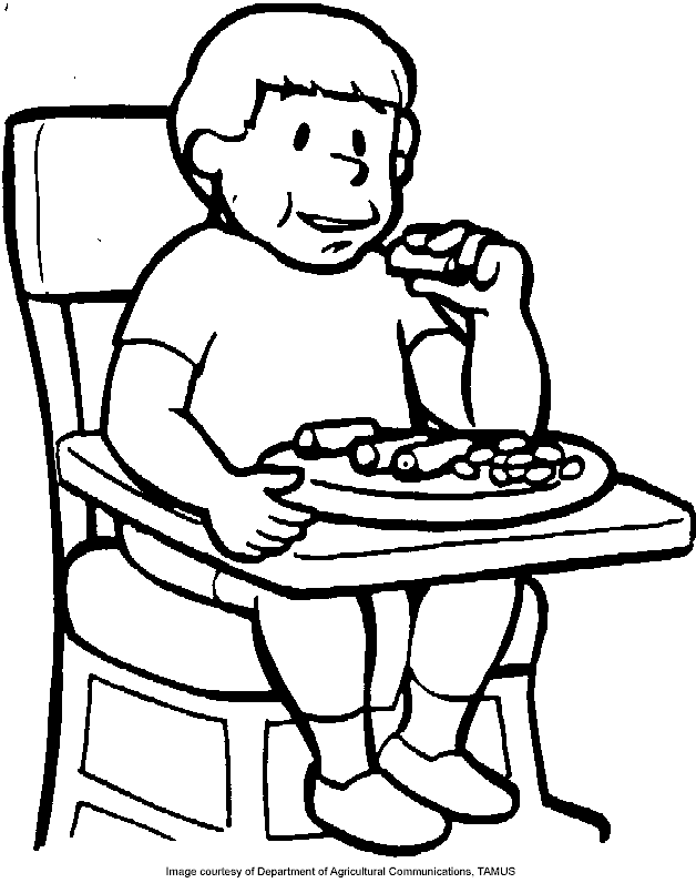 Young Child Eating - Free Coloring Pages for Kids - Printable ...