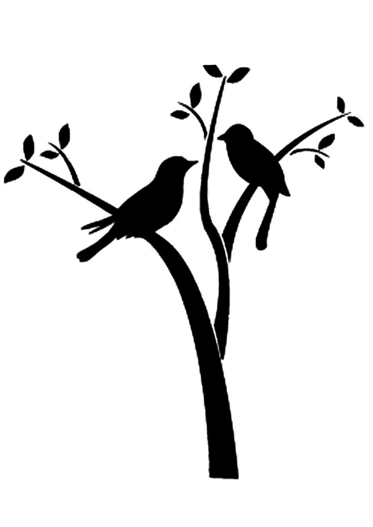 Bird On Branch Stencil For Vase