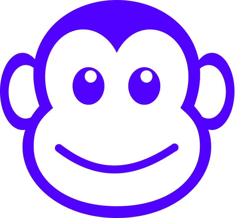 Funny monkey face simple path Free Vector / 4Vector