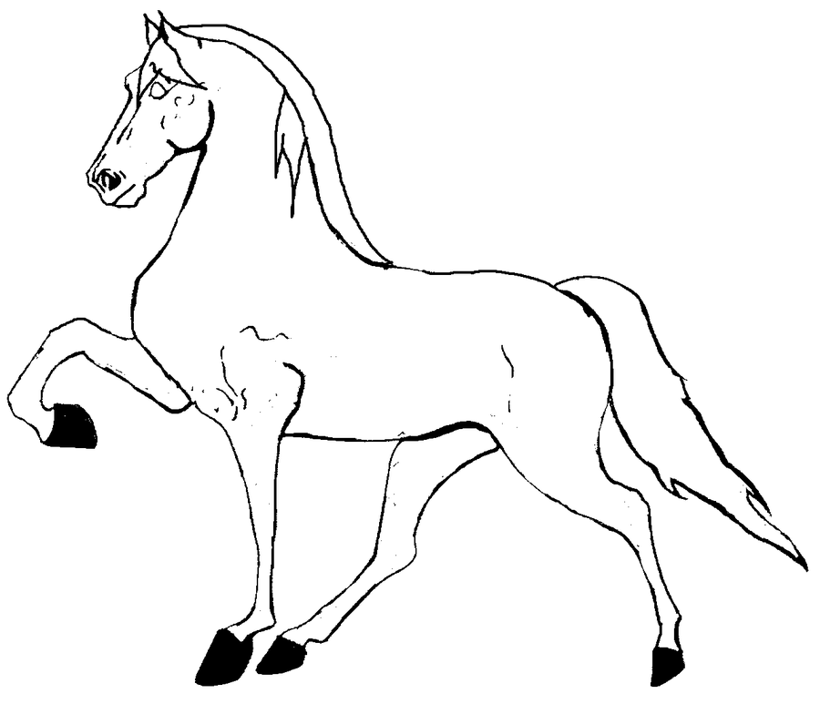 Trot horse line art by YokoBaru on deviantART