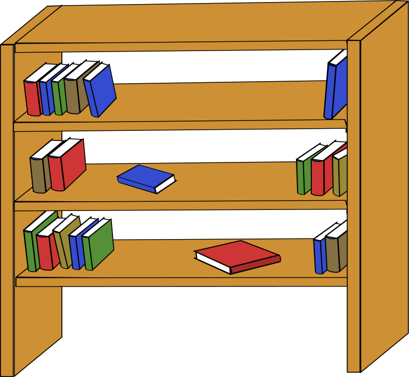 Library Bookshelf Clipart
