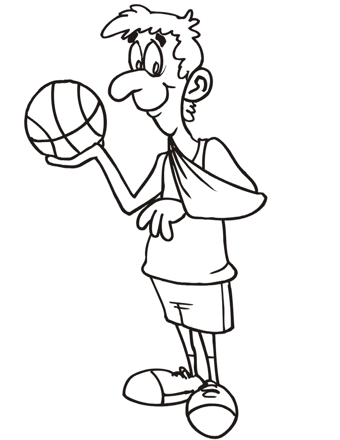 Basketball Coloring Picture | Injured Player