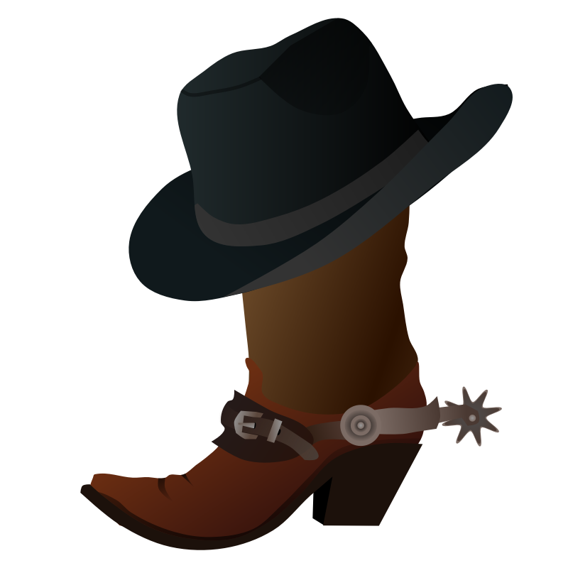 Clipart - Cowboy Boot and Hat
