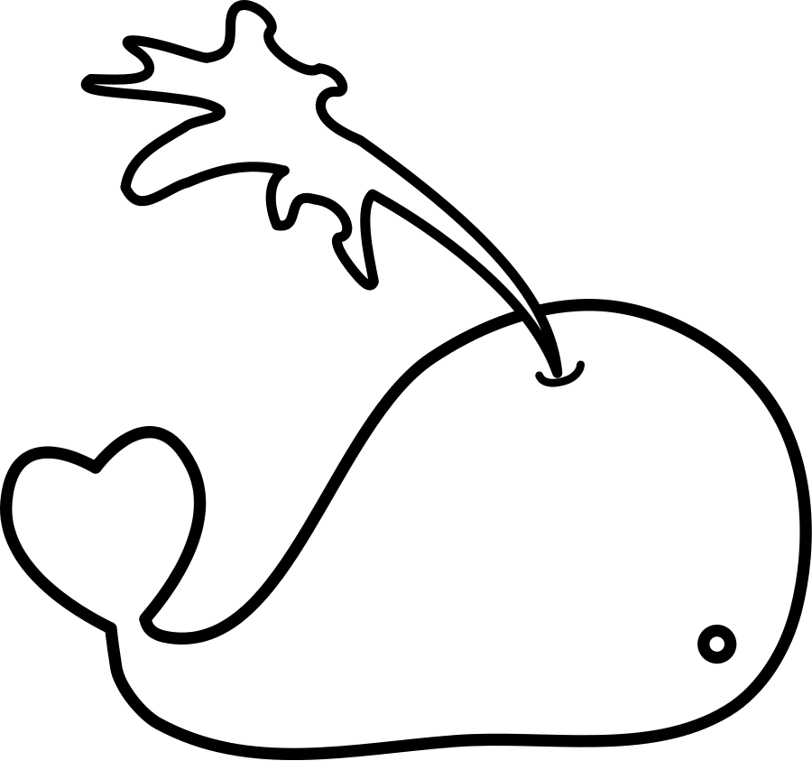 Whale small clipart 300pixel size, free design