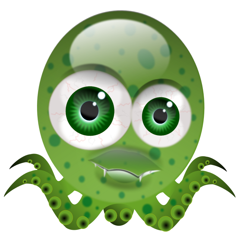Clipart - Crazy Octopus