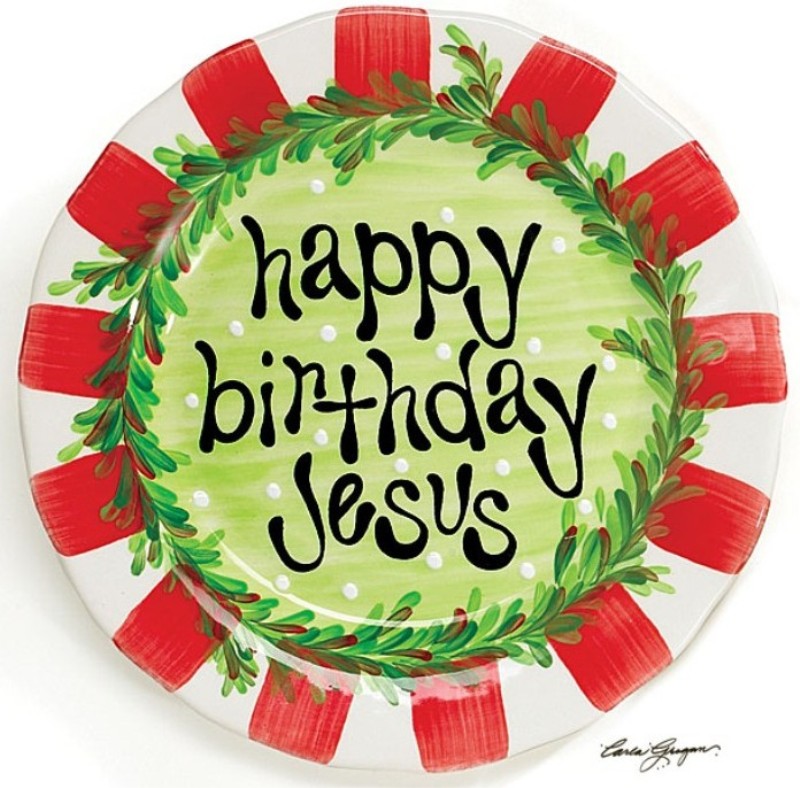 Happy Birthday Jesus Ceramic Plate | MonsterMarketplace.
