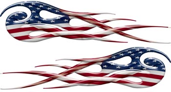 Twisted American Flag Patriotic Flames :: More Flame decals for ...