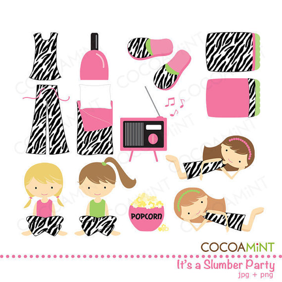 It's a Slumber Party Clip Art Set by cocoamint on Etsy