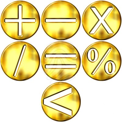 3D Golden Math Symbols - clipart #