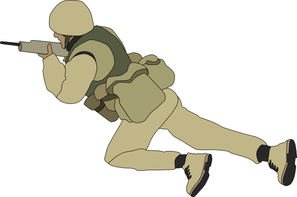 Crawling Soldier clip art - vector clip art online, royalty free ...