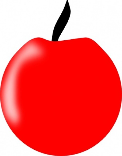 Red plain apple clip art Vector | Free Download