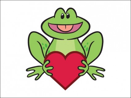 Cute Frog Holding a Heart Vector clip art - Free vector for free ...