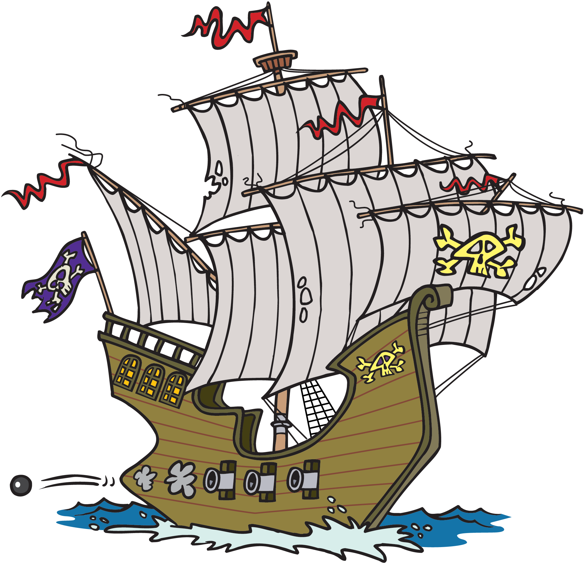Pirate Ship Cartoon - Cliparts.co