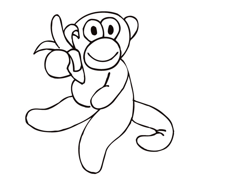 Banana monkey Colouring Pages (page 3)