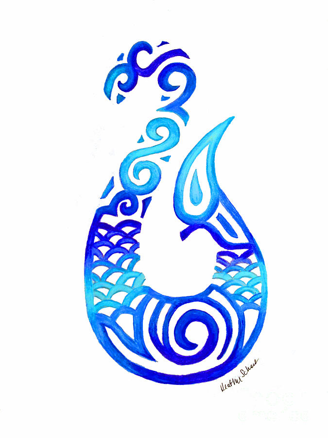 Tribal Fish Hook by Heather Schaefer - Tribal Fish Hook Drawing ...