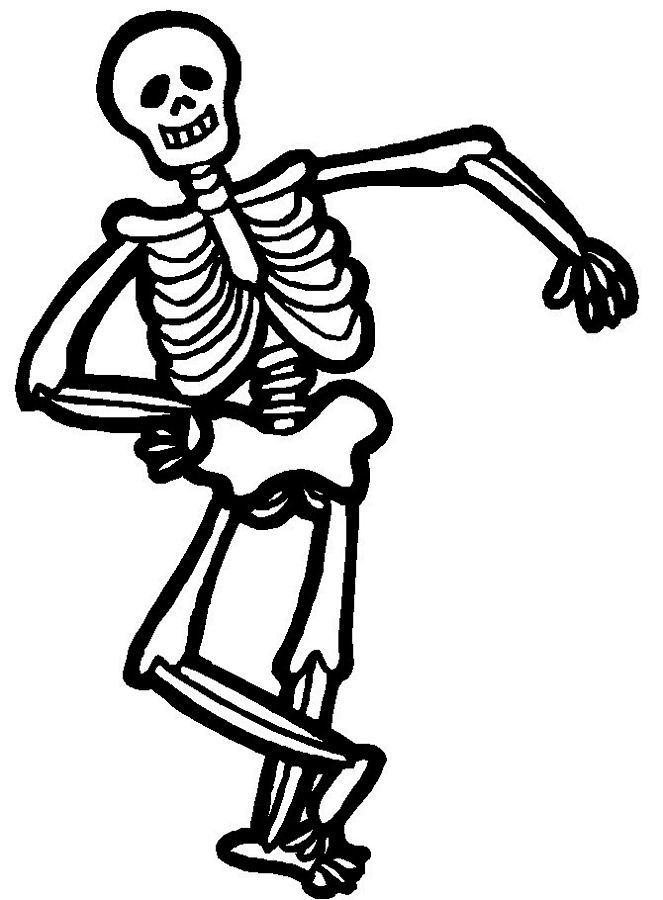 Halloween Skeleton Coloring Pages Printables | Mewarnai