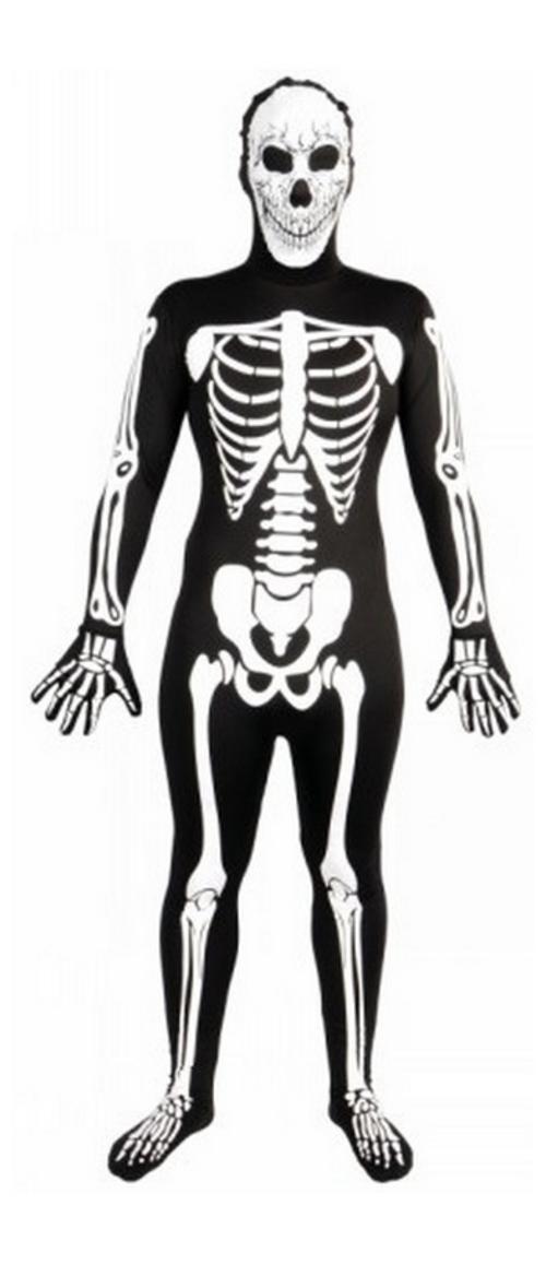Adult Large Skinz Glow In The Dark Skeleton Halloween Skin Fancy ...