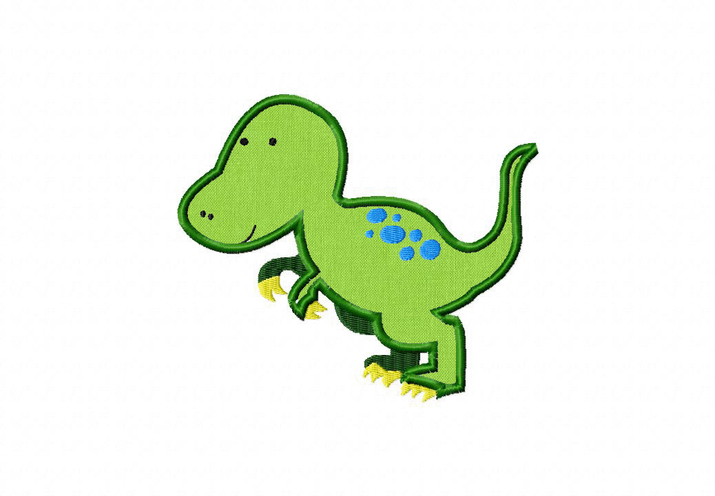 Fun Dinosaur T-Rex Machine Embroidery Includes Applique and Fill ...